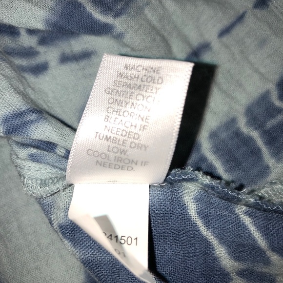 Sz L J. Jill Light Blue Tie-Dye Tunic Shirt Boho - Picture 10 of 16